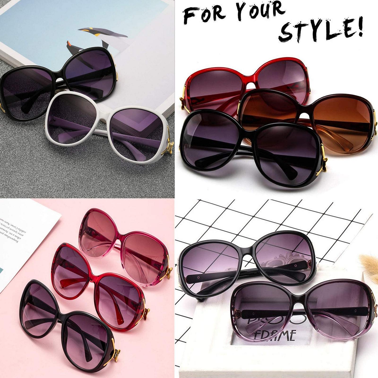 Солнцезащитные очки FSMILING Ретро Оверсайз Набор из 6 пар Модные Классические винтажные Большие 100% защита от УФ лучей, фото №7