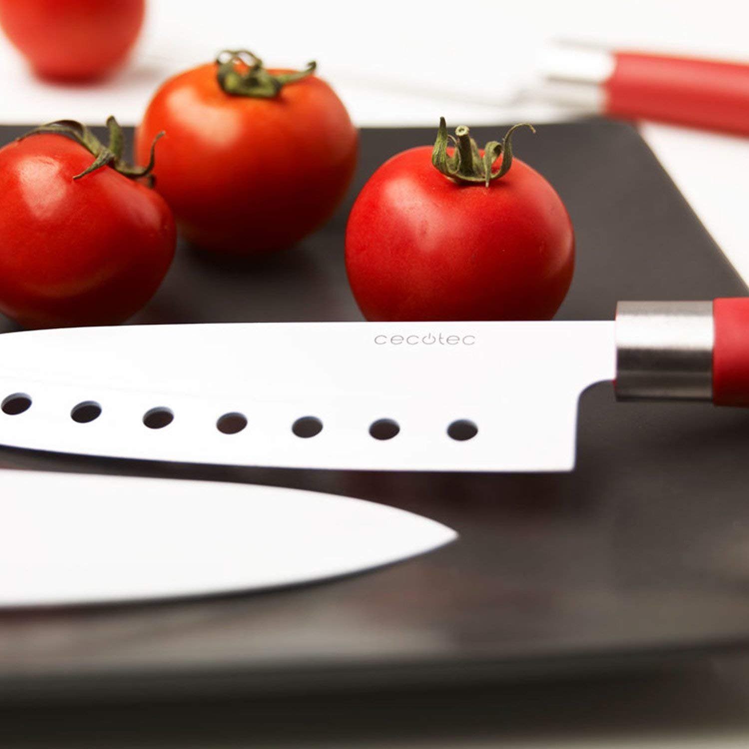 Набор Ножей Cecotec Santoku Керамическое Покрытие Красный, фото №6
