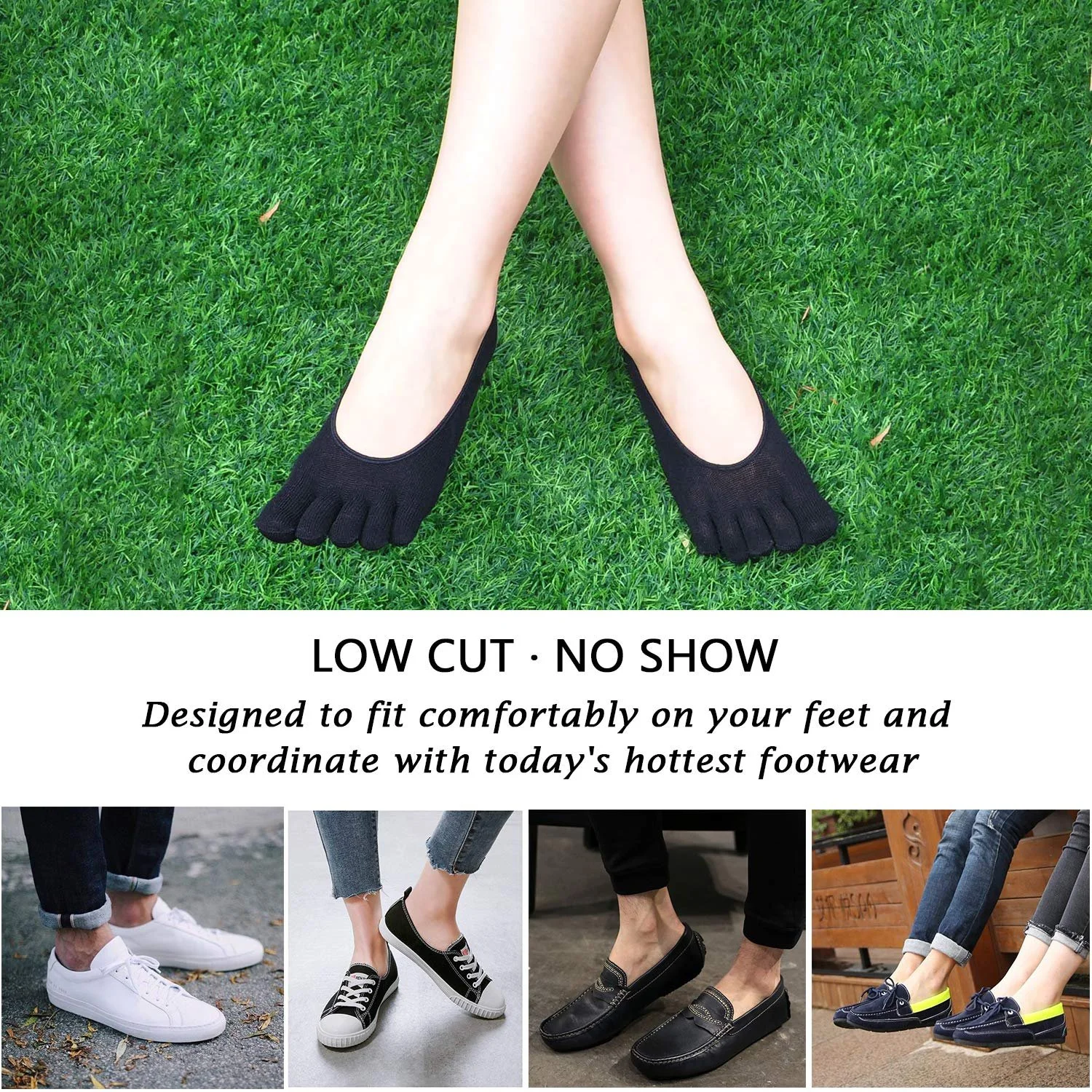 Носки CaiDieNu Короткие Цветные Спортивные для тренировок и отдыха, Подходят для обуви с пальцами, Высококачественная гребенная хлопчатобумажная ткань и открытая пятка, фото №7