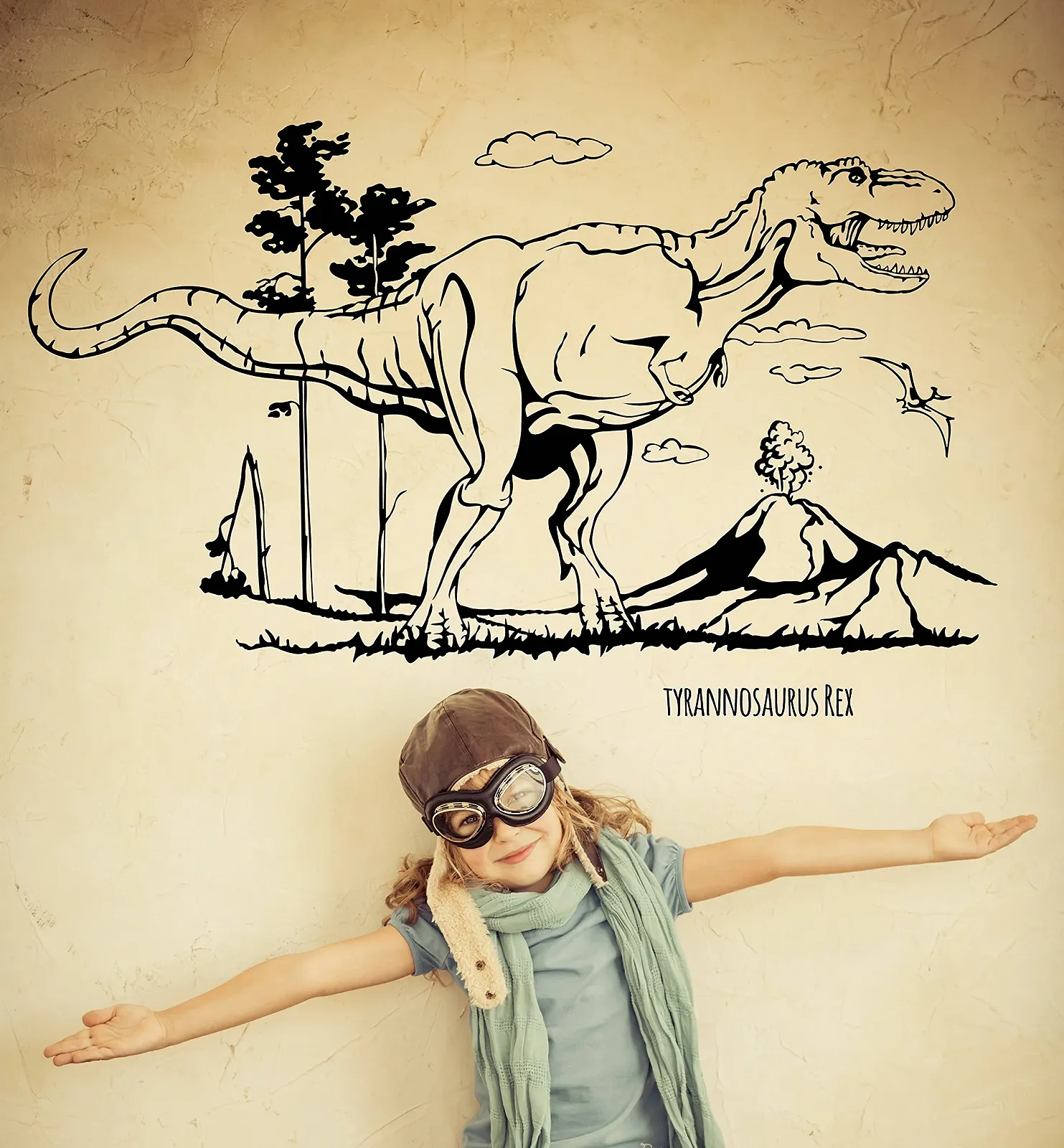 Наклейка на стіну Dino T-Rex Tyrannosaurus Rex M1594, фото №2 Наклейка на стіну Dino T-Rex Tyrannosaurus Rex M1594, фото №2