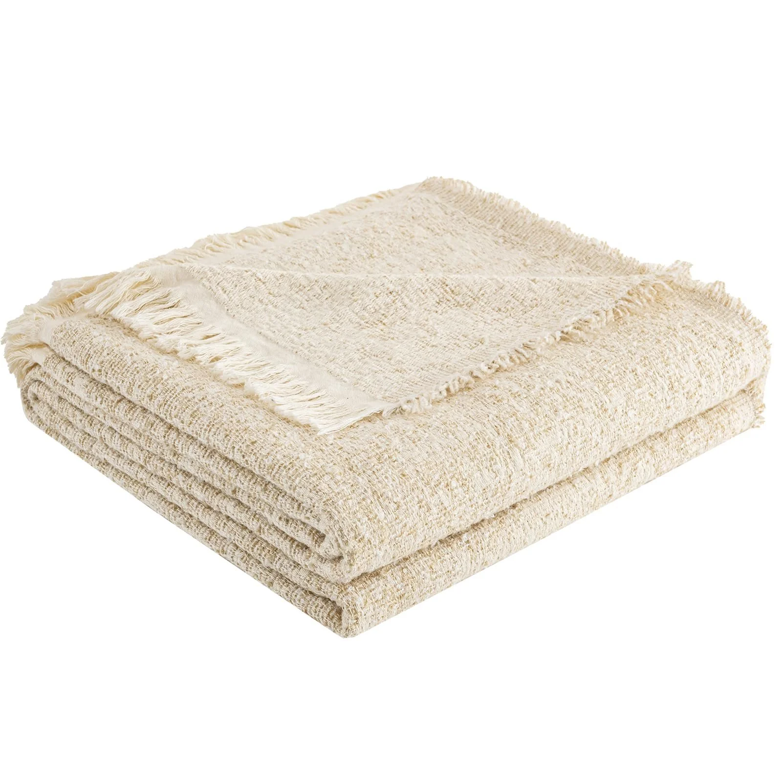 Одеяло Acushla Хлопок Микрофибра Мягкое Пушистое Дышащее для Кровати Дивана Пикника Путешествий Легкое (Кремовый), фото №1