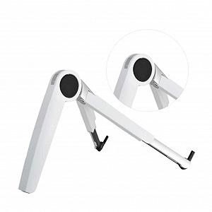 Підставка для ноутбука трикутна з алюмінієвого сплаву, регульована, складна, портативна, для охолодження, для офісу, дому та подорожей, біла - Фото 1