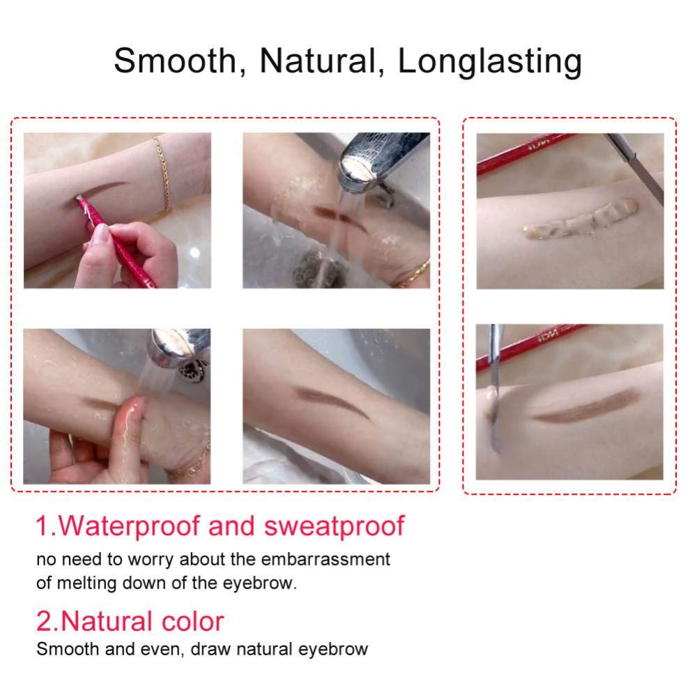 Инструмент для микроблейдинга, полуперманентная ручка для микроблейдинга, водостойкий, долговечный карандаш для бровей, 3 цвета на выбор Черный, фото №6