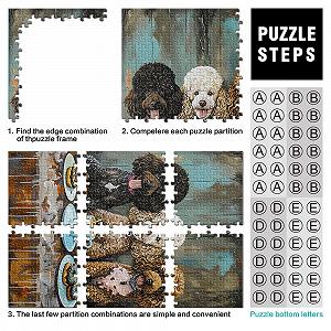 Пазл Три пуделя с лакомствами и кофе 1000 элементов 38 x 26 см synthetic.ua - Фото 1