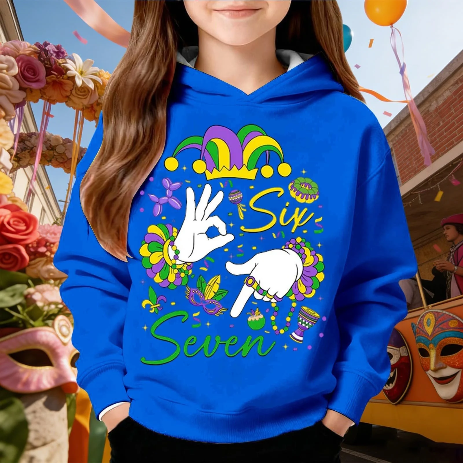 Худі Meme Six Seven 67 Y2K Karneval з довгими рукавами та капюшоном з принтом 67, повсякденні світшоти, препі пуловер та дівчаток, модна куртка, фото №3