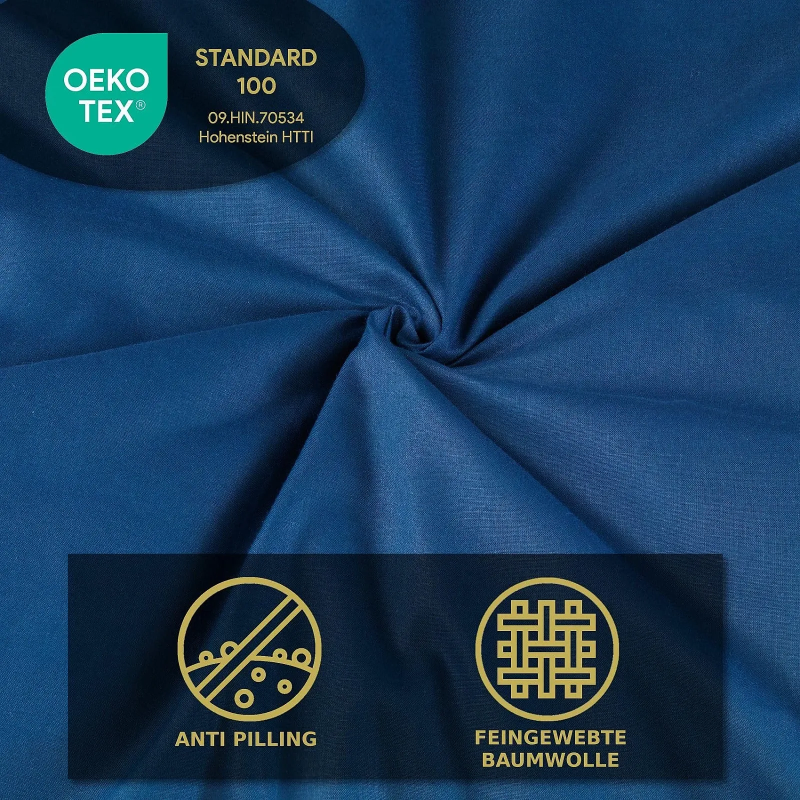 Постельное белье MALIKA 135 x 200 см + 80 x 80 см, хлопок, Renforcé, Oeko-Tex, на молнии Однотонное, фото №4