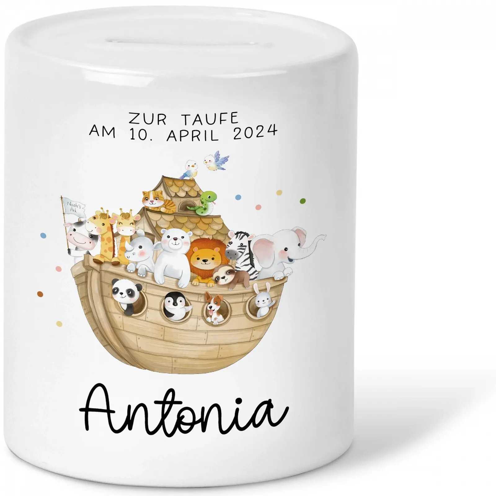 Скарбничка kleinebuchstaben® Ноїв ковчег Персоналізована Керамічна, фото №1