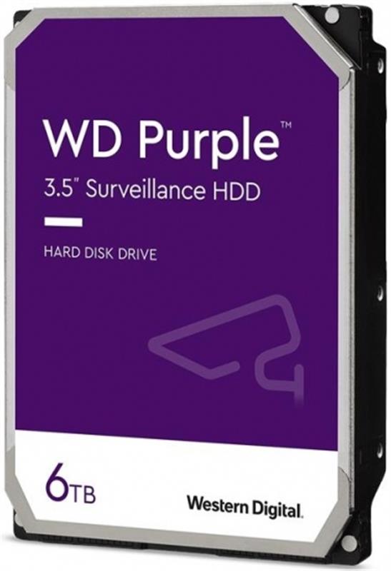 Внутрішній жорсткий диск Western Digital HDD SATA 6.0TB purple 5400rpm 128MB WD62PURZ, фото №1