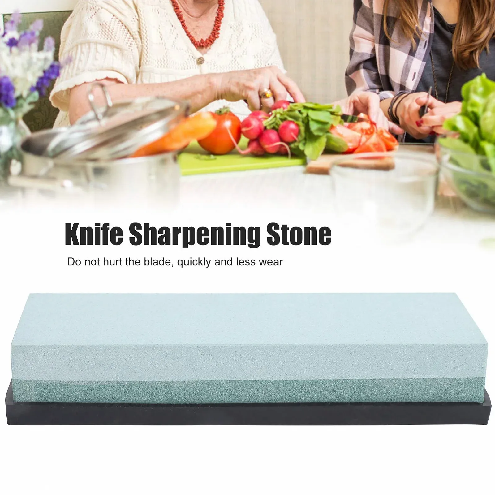 Точильный камень двухсторонний White Corundum 400/1000 Grit с базой, фото №2