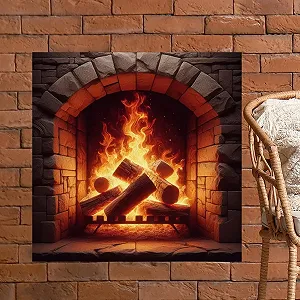 Наклейка на стіну Fireplace Kitchen Cafeteria вінілова synthetic.ua - Фото 1