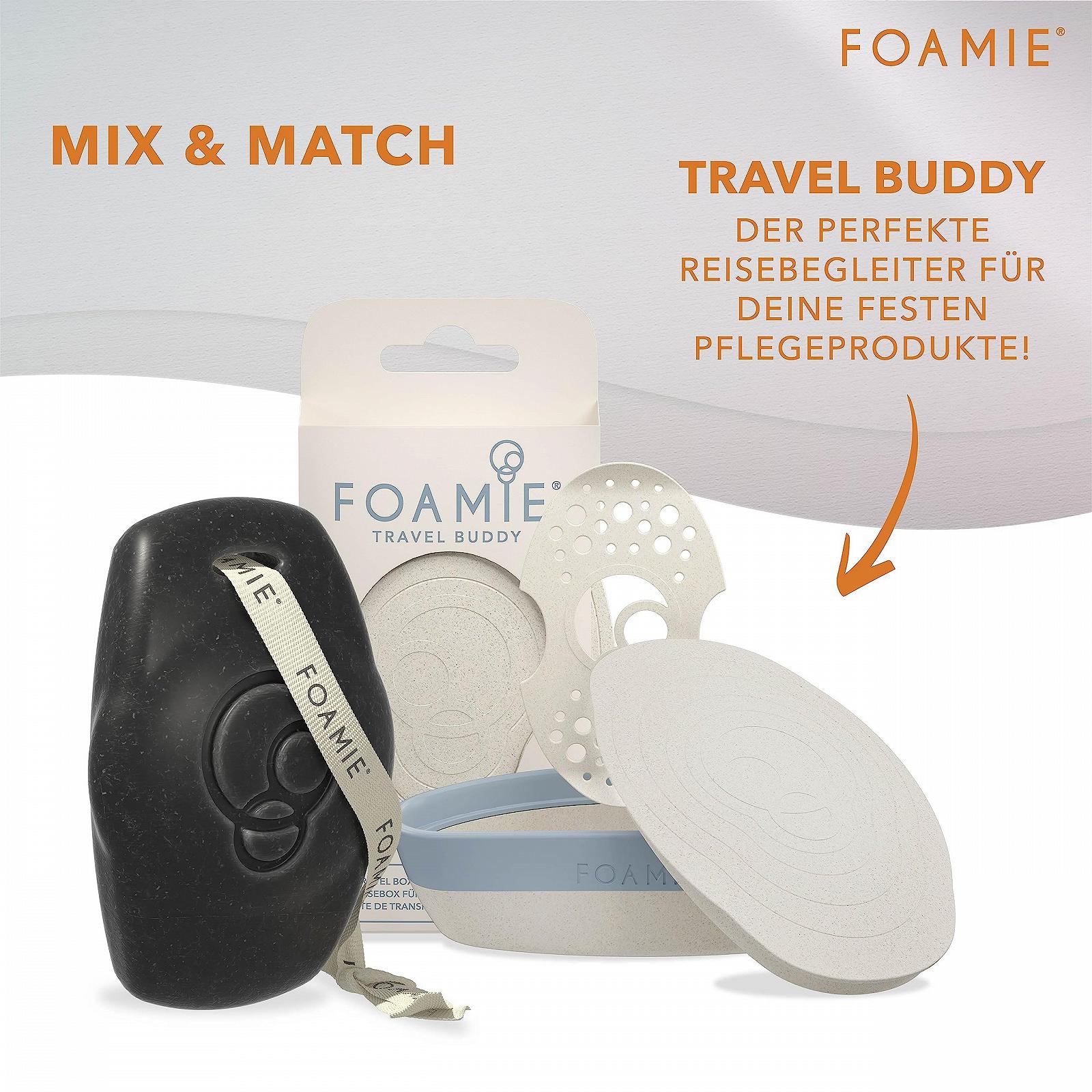 Твердий гель для душу та шампунь Foamie для чоловіків 3-в-1 з активованим вугіллям та рожевим деревом 90 г, фото №6