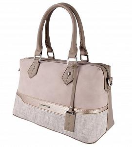 Сумка з верхньою ручкою David Jones Bugatti Polochon Duffle, багатокольорова смугаста, з нубуку з блискітками, жорстка штучна шкіра, рожева synthetic.ua - Фото 1