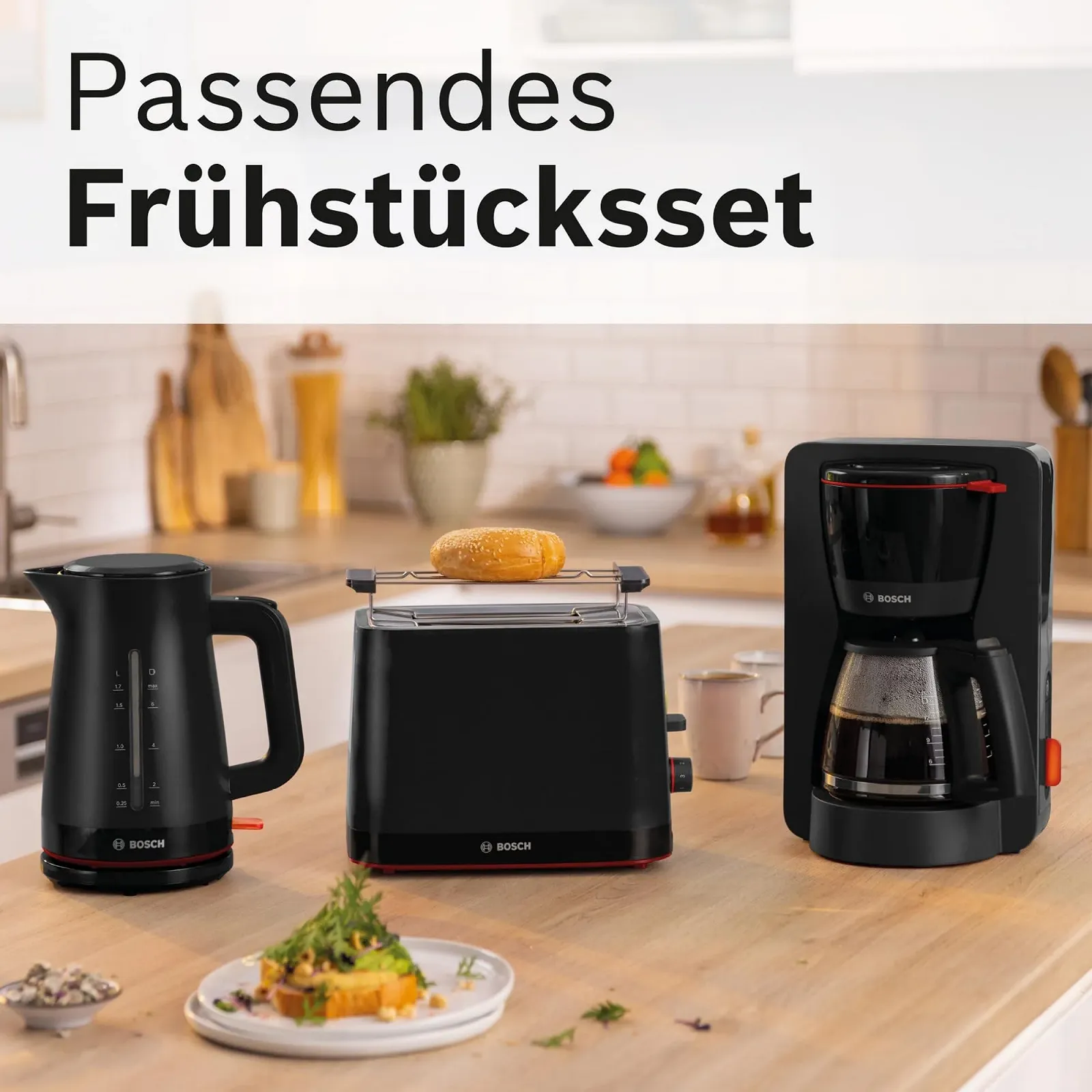 Тостер Bosch MyMoment TAT3M123 компактний, знімна складна насадка для булочок, з функцією розморожування, автоматичним вимкненням, функцією підйому, центруванням хліба, ідеально підходить для 2 скибочок, 800 Вт, матовий чорний, фото №8