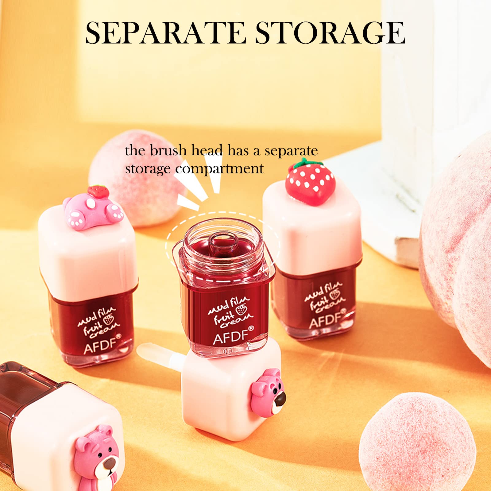 Набор тинтов для губ Mrettick Stain Tint 4 цвета увлажняющий стойкий натуральный водостойкий, фото №7