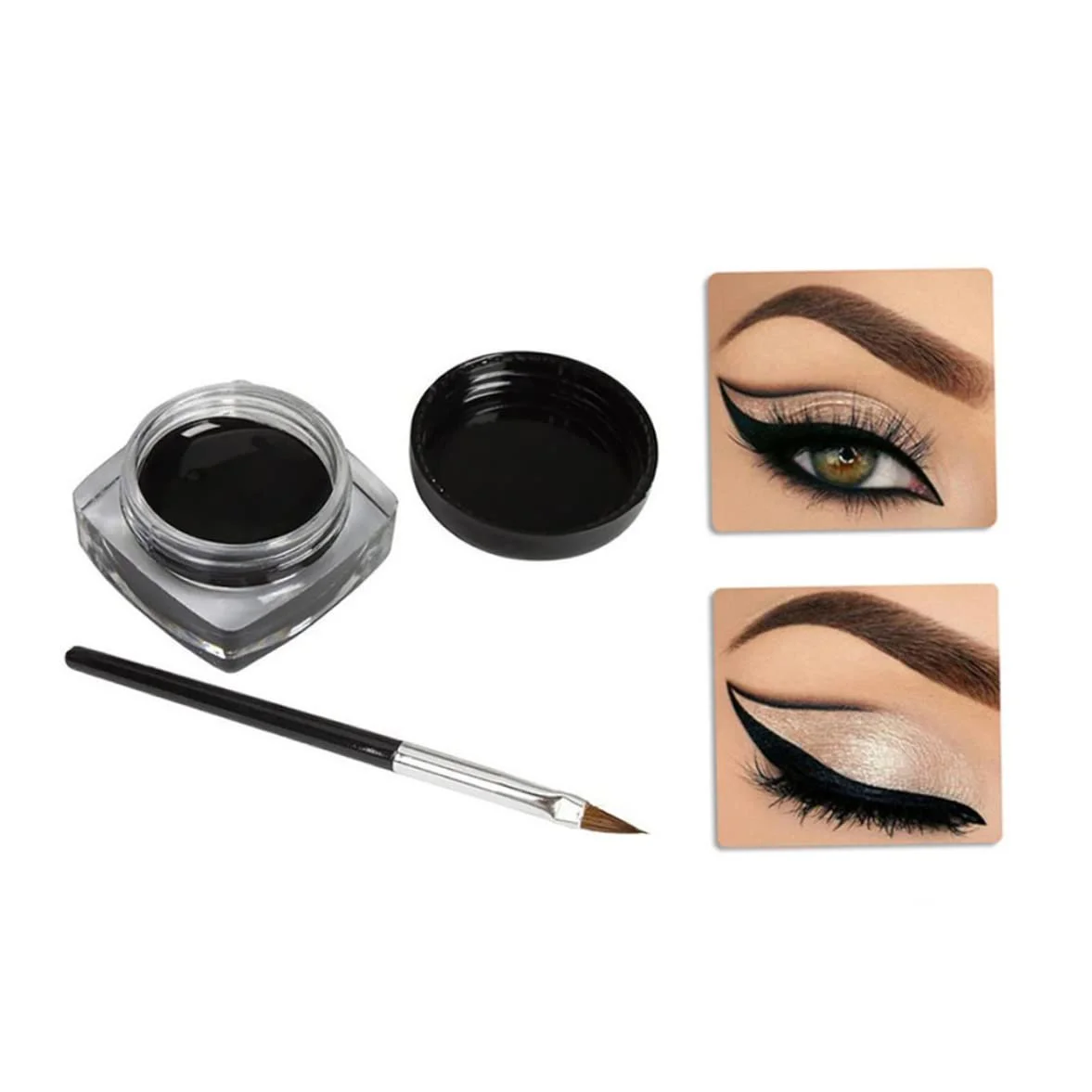 Гелева Підводка для очей, Permanent, у баночці, чорний, 5 г, фото №2