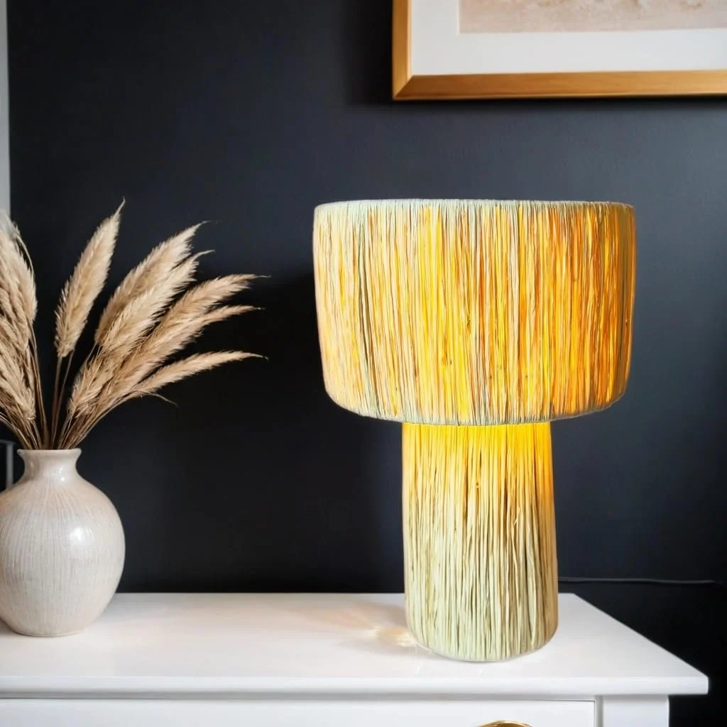 Настільна лампа Marrakech Morjana 42 см Рафія Бохо E27 Бежева, фото №3