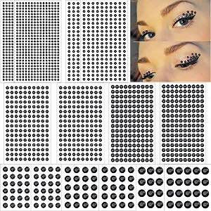 Наклейки Стразы для Лица 2102 шт. Самоклеящиеся Драгоценности для Волос Стразы для Лица Блестящие Драгоценности для Лица Волос Ногтей Макияжа Одежды Обуви Сумок DIY - Фото 1