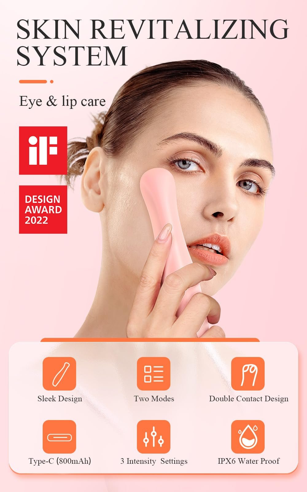 Масажер для очей TOUCHBeauty EMS з нагріванням та вібрацією AG-1883, фото №2