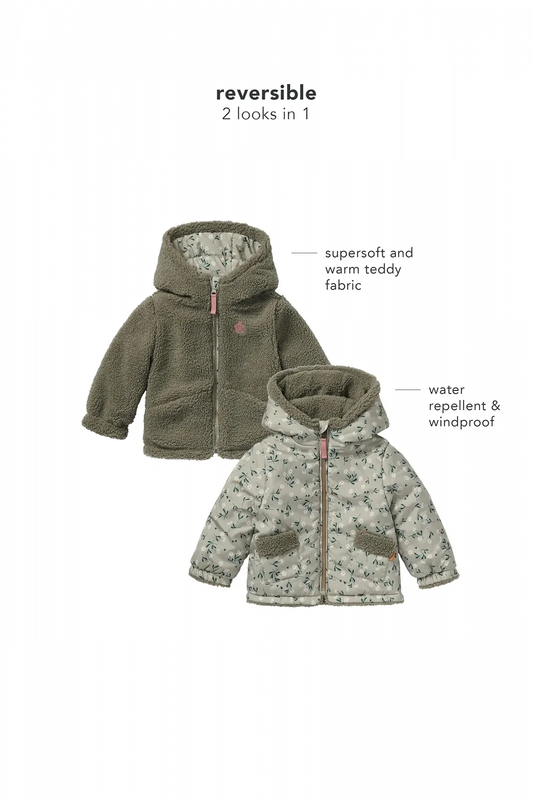 Куртка Noppies Baby Girls' Reversible Jacket Fleury Allover Print, фото №4
