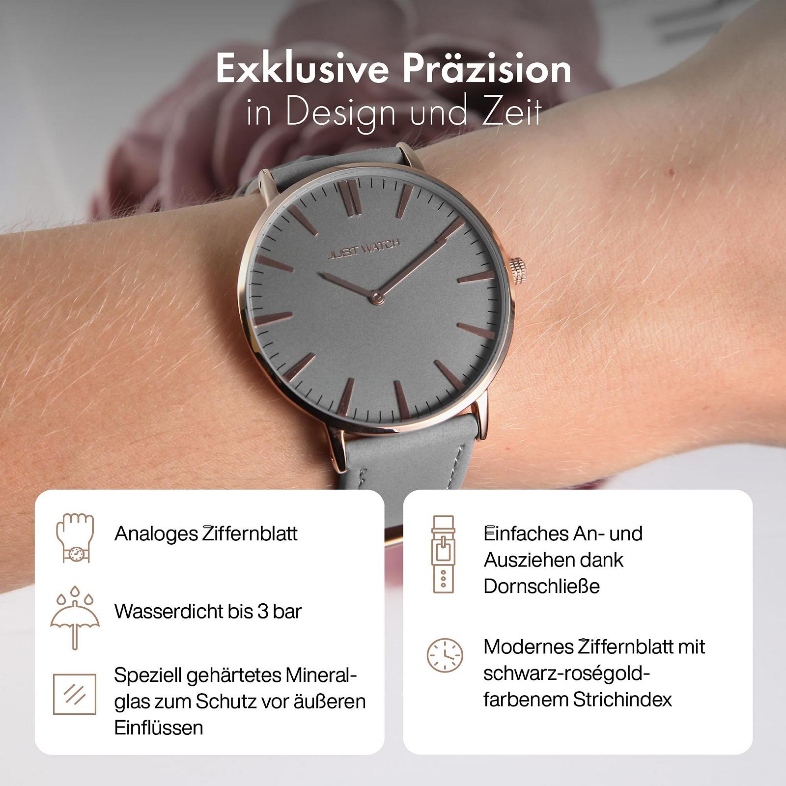 Часы Just Watch Женский Японский кварцевый механизм Нержавеющая сталь или кожаный ремешок, фото №3