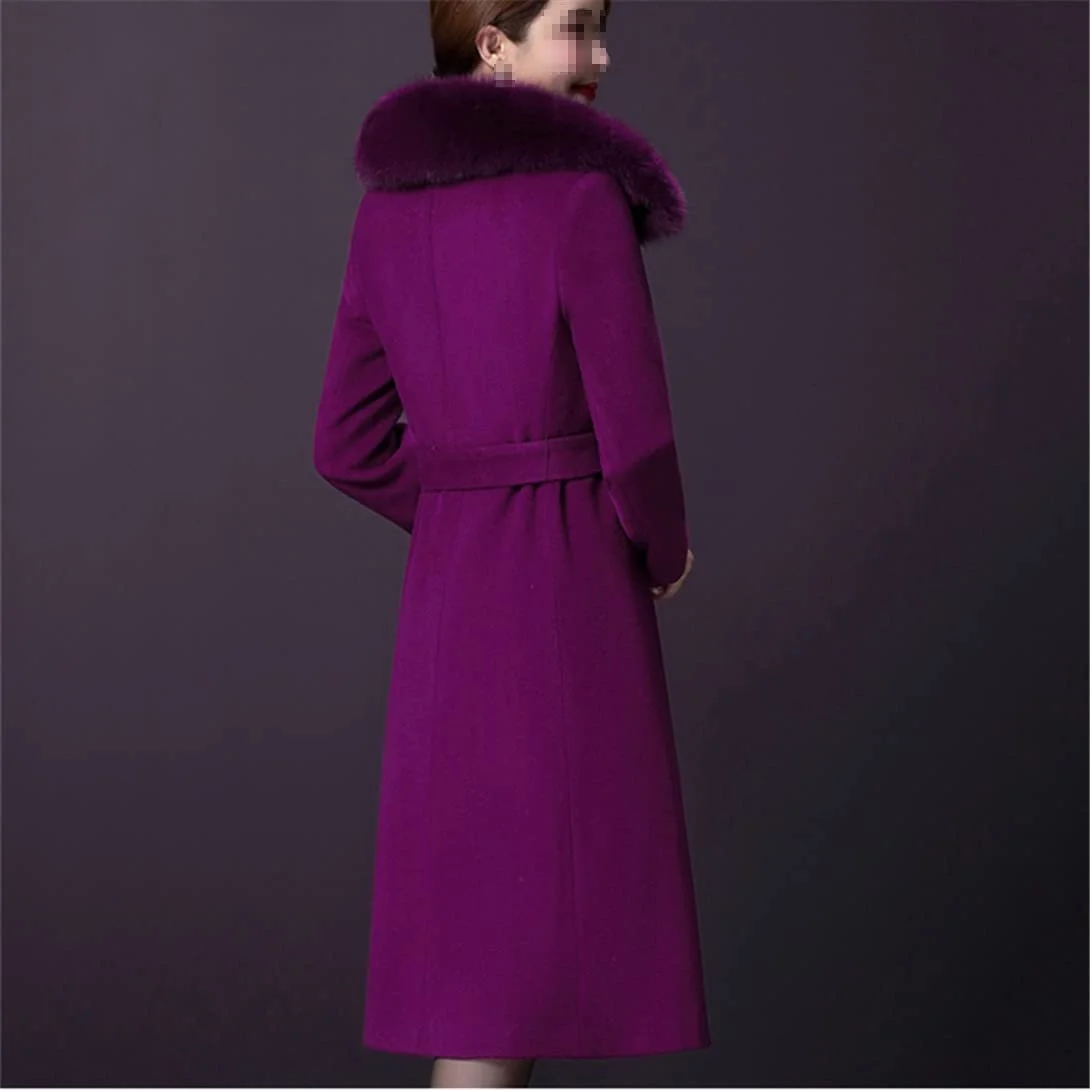 Жіноче зимове пальто з хутряним коміром, вовняне, фото №2