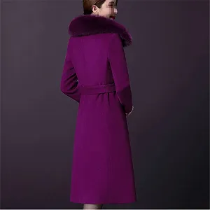 Жіноче зимове пальто з хутряним коміром, вовняне synthetic.ua - Фото 1