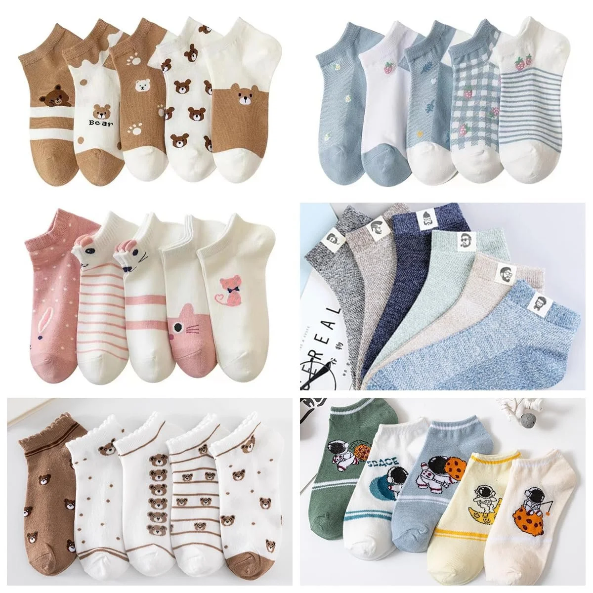 Жіночі шкарпетки з милим звірячим візерунком, спортивні, фото №3