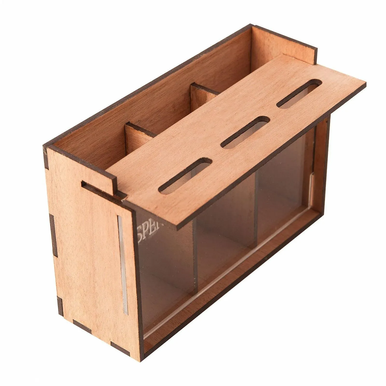 Скарбничка Органайзер на 3 відділення Дерев'яна з акриловою панеллю, фото №9