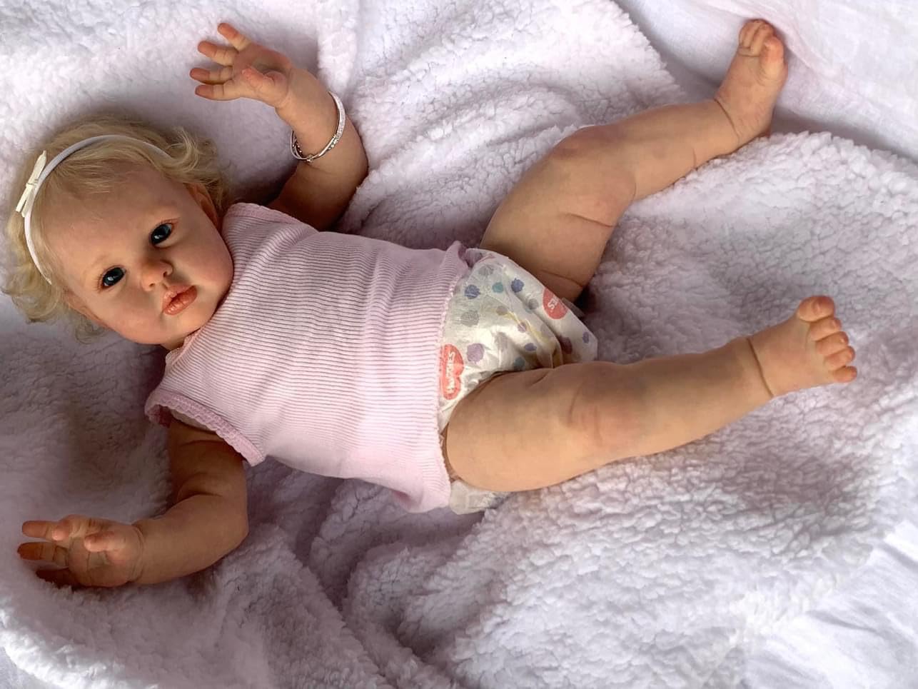 Кукла Zero pam Reborn Baby Girl Baby Doll 60 см Blue Eyes, фото №5