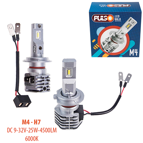 Лампы PULSO M4-H7/LED-chips CREE/9-32v/2x25w/4500Lm/6000K (M4-H7), фото №1