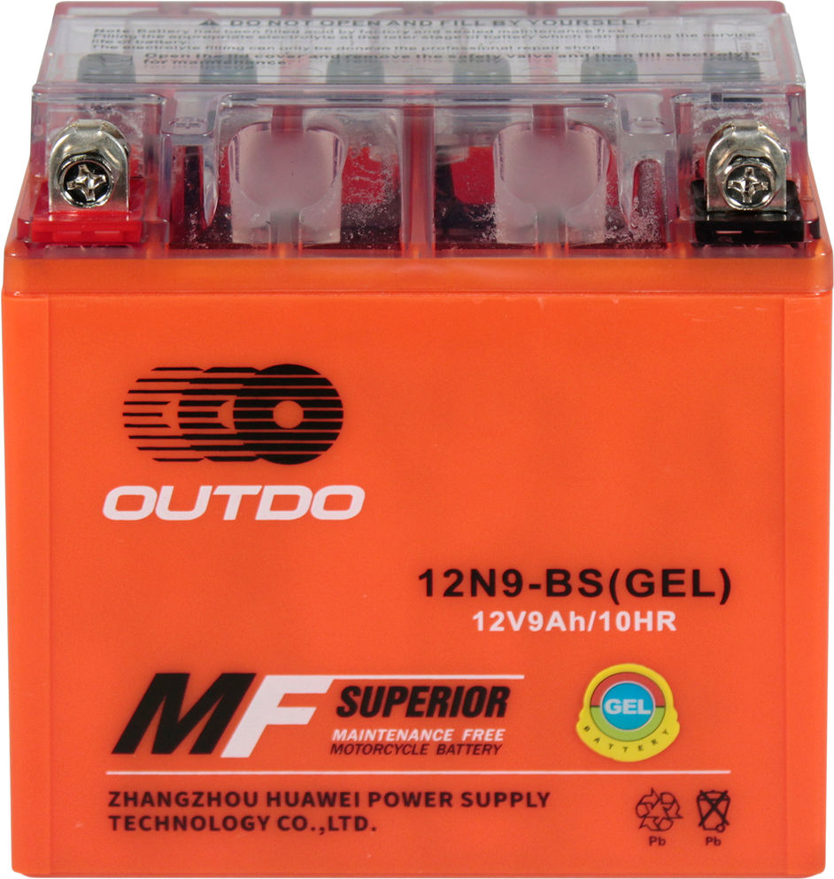 АКБ мото гелевий 12V 9-А/Ч L OUTDO 135х75х139 12N 9-BS, фото №1