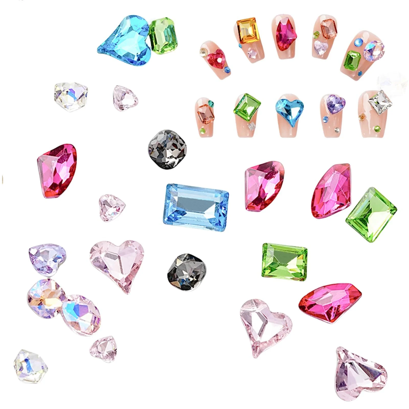 Стрази для нігтів Різні форми Мікс 50/100 шт, фото №6