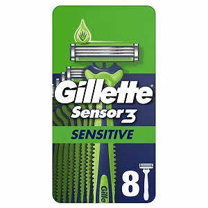 Одноразовая бритва Gillette Sensor3 Sensitive SRP 8 шт - Фото 1