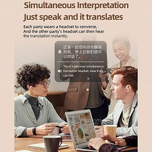 Наушники для перевода Eacam, 138 языков, беспроводной Bluetooth двухсторонний перевод, 3 режима, поддержка воспроизведения музыки, телефонные звонки, с чехлом для зарядки synthetic.ua - Фото 1