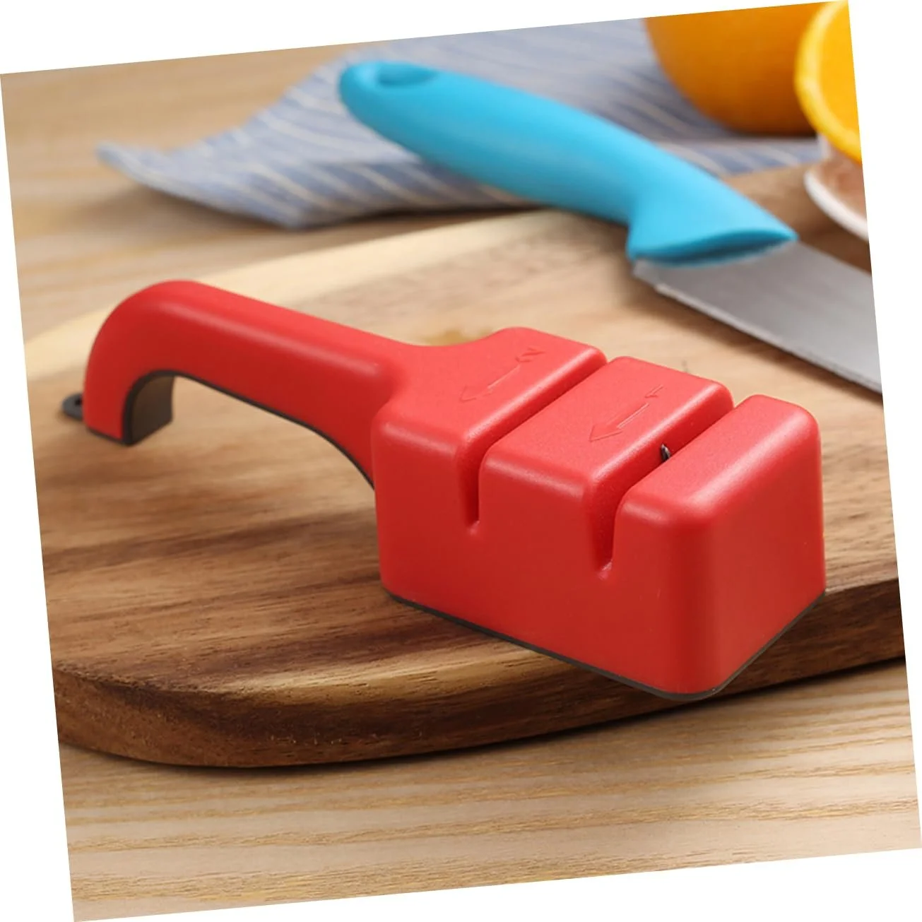 Точилка для ножей кухонная 2-ступенчатая портативная износостойкая, фото №8