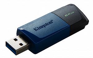 Флеш-накопитель USB3.2 64GB Kingston DataTraveler Exodia M Black/Blue (DTXM/64GB) - Фото 1
