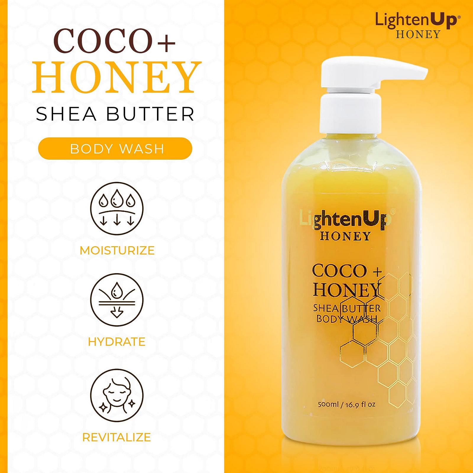 Гель для миття тіла LightenUp Honey Body Wash з маслом ши 500 мл / 16.9 рідк. унц., фото №2 Гель для миття тіла LightenUp Honey Body Wash з маслом ши 500 мл / 16.9 рідк. унц., фото №2