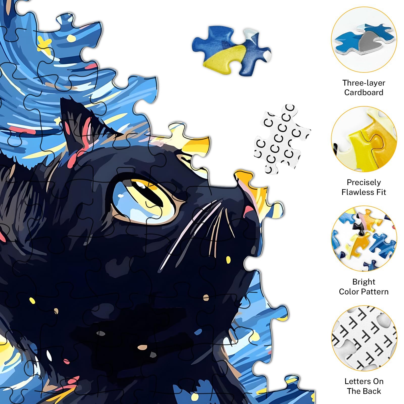 Пазл Magic Cats Starry Night Cat 1000 деталей 70 x 50 см, фото №3