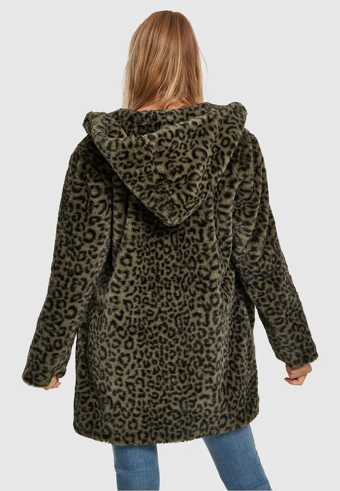 Пальто Urban Classics Leo Teddy с анималистическим принтом, фото №8