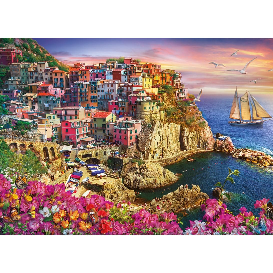Пазл Gibsons Games Cinque Terre Sunset 1000 элементов 100% переработанный картон, фото №4 Пазл Gibsons Games Cinque Terre Sunset 1000 элементов 100% переработанный картон, фото №4