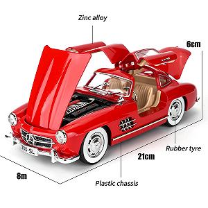 Автомобиль TGRCM-CZ Classic Cars 300 SL Игрушка Pull Back Zinc Alloy со звуком и светом Красный synthetic.ua - Фото 1