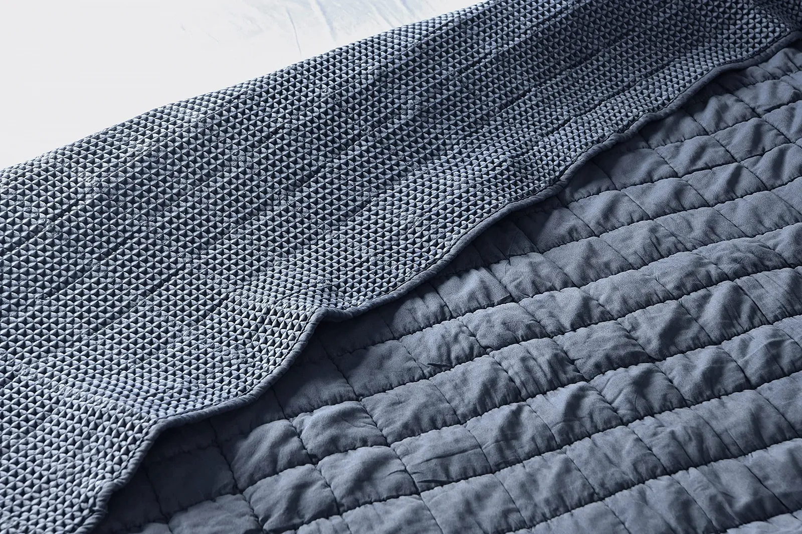 Покривало Sleepdown Вафельний візерунок 200x150см Денім Блакитний, фото №2