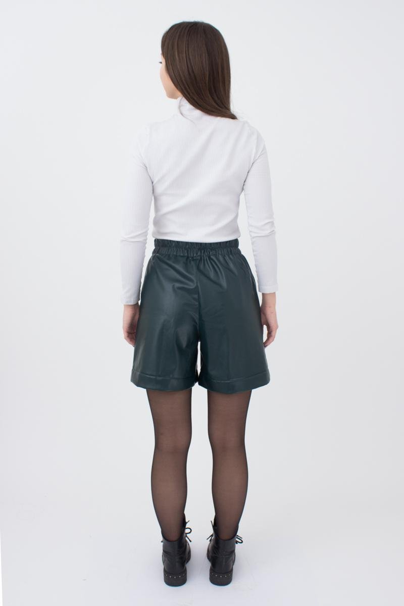 Жіночі шорти бермуди темно-зелені з кишенями висока талія стильні шорти для міста, фото №3 Жіночі шорти бермуди темно-зелені з кишенями висока талія стильні шорти для міста, фото №3