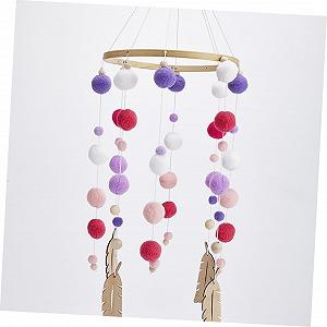 Карусель на ліжечко SHOWERORO String Hair Ball Handmade Wall Decoration Wind Chime Bed Bell Дитяче Ліжечко synthetic.ua - Фото 1