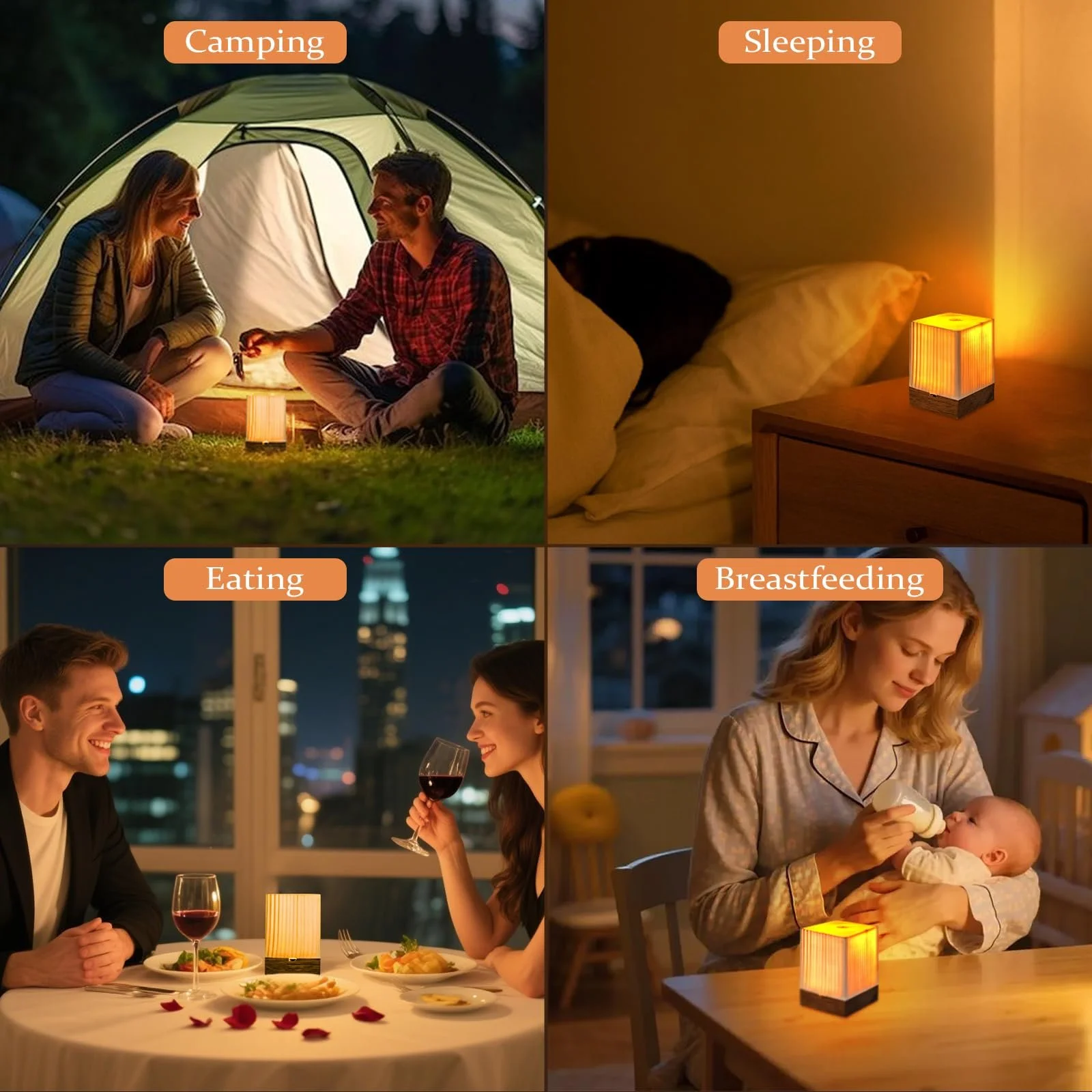 Нічник Настільна лампа Сенсорна Димована Акумуляторна USB Портативна, фото №5