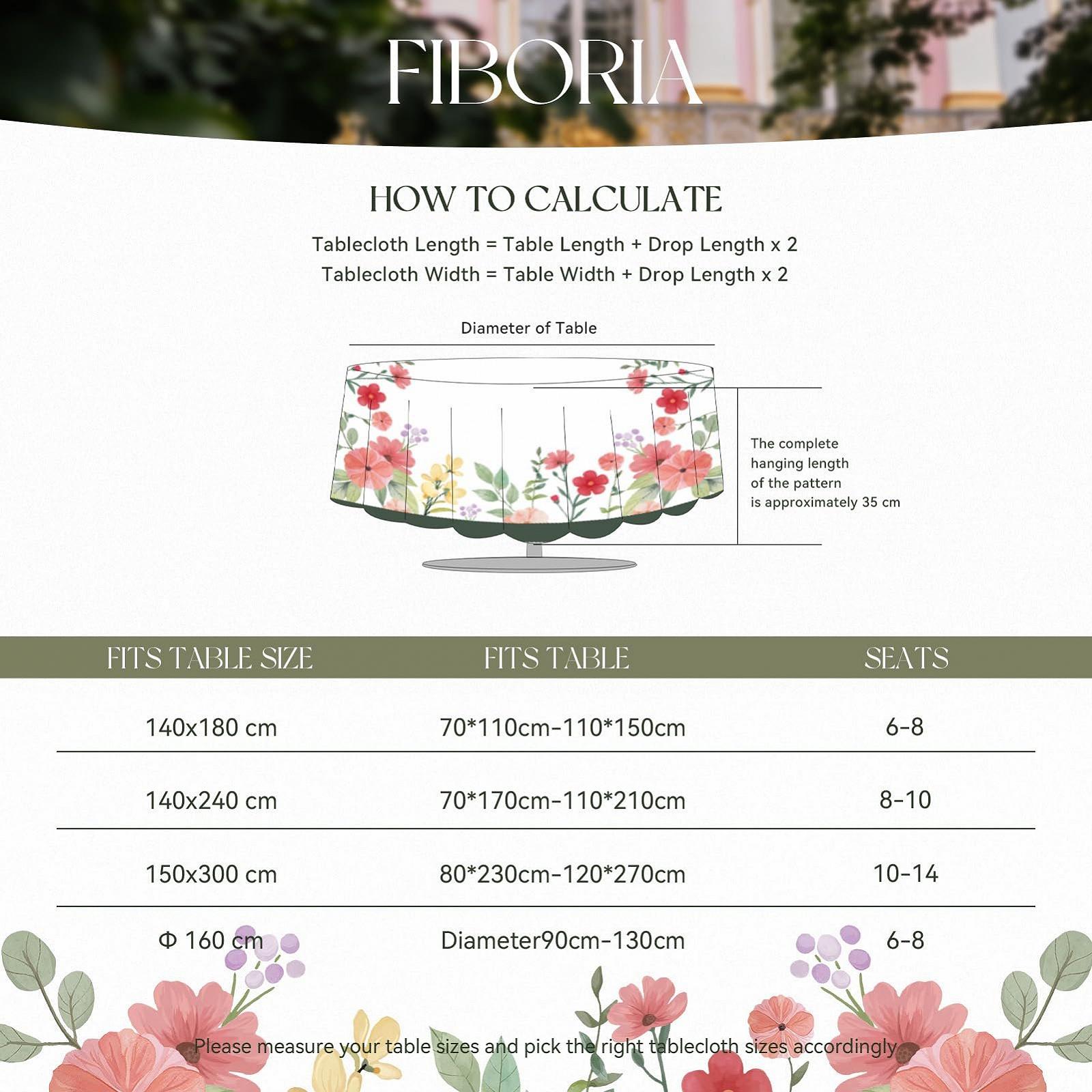 Скатертина Large Round Linen Look Spring Floral 180 см, фото №6