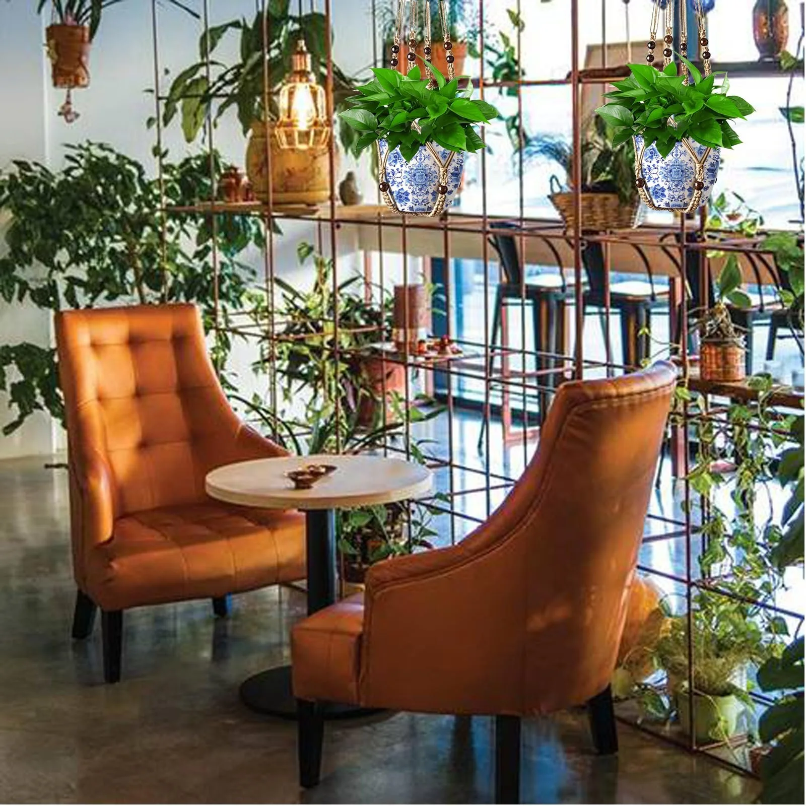 Кашпо підвісне Apstaqeoo з джутової мотузки з дерев'яними намистинами та S-подібним гачком, фото №5 Кашпо підвісне Apstaqeoo з джутової мотузки з дерев'яними намистинами та S-подібним гачком, фото №5