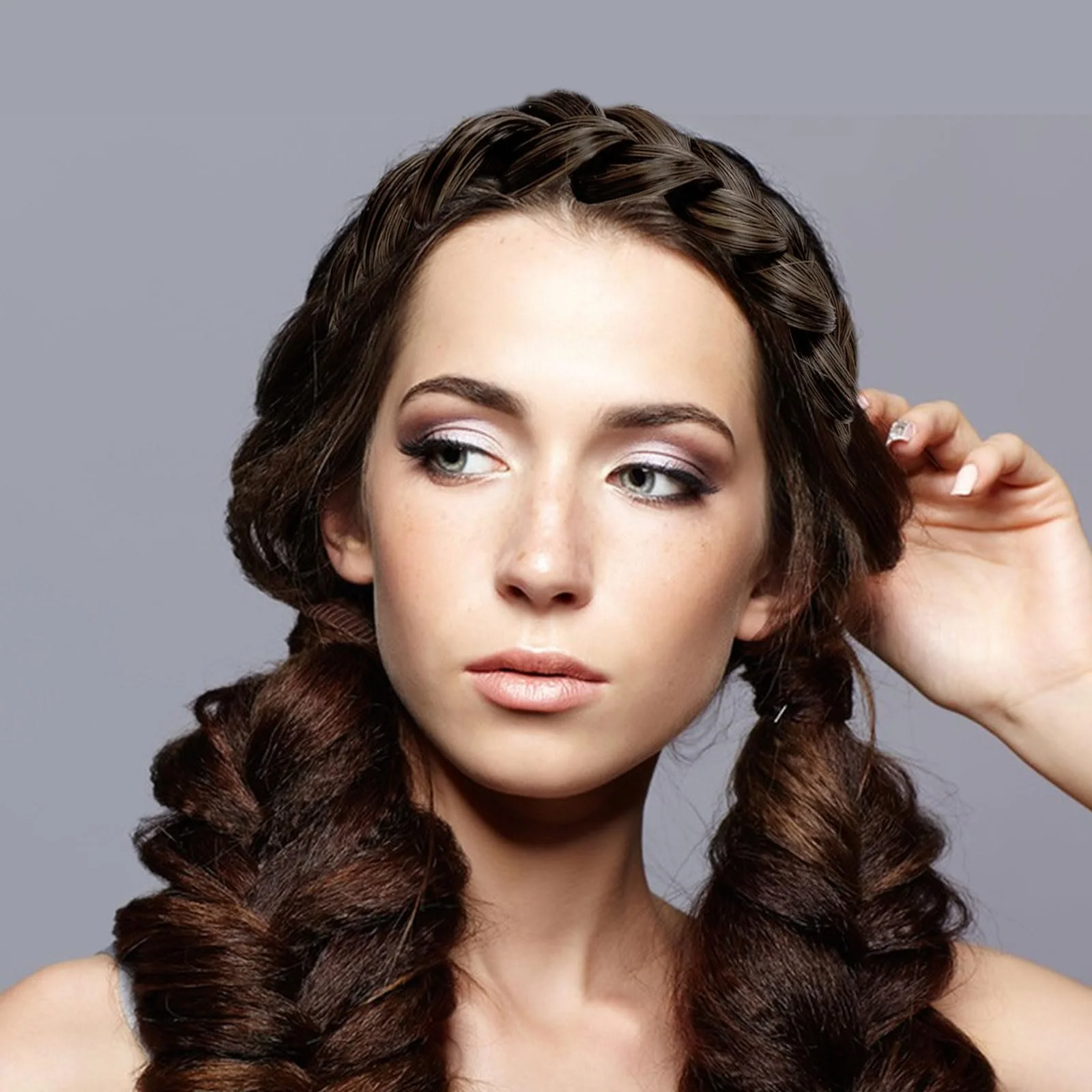 Обруч Плетений Braided Hair Band Коричневий (Normal), фото №4