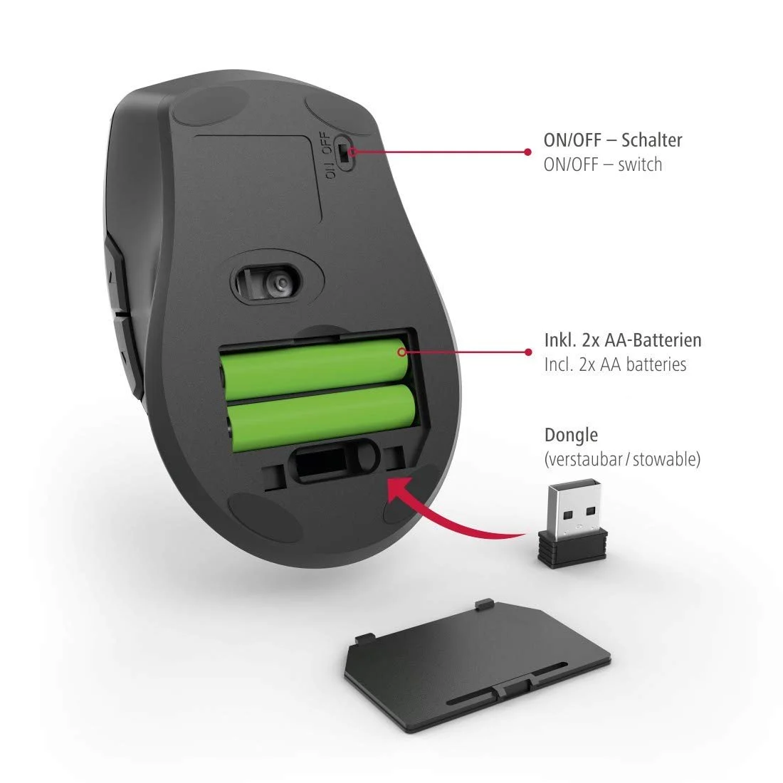 Мышь Hama Riano Беспроводная Эргономичная Для Левой Руки Черный, фото №10 Мышь Hama Riano Беспроводная Эргономичная Для Левой Руки Черный, фото №10