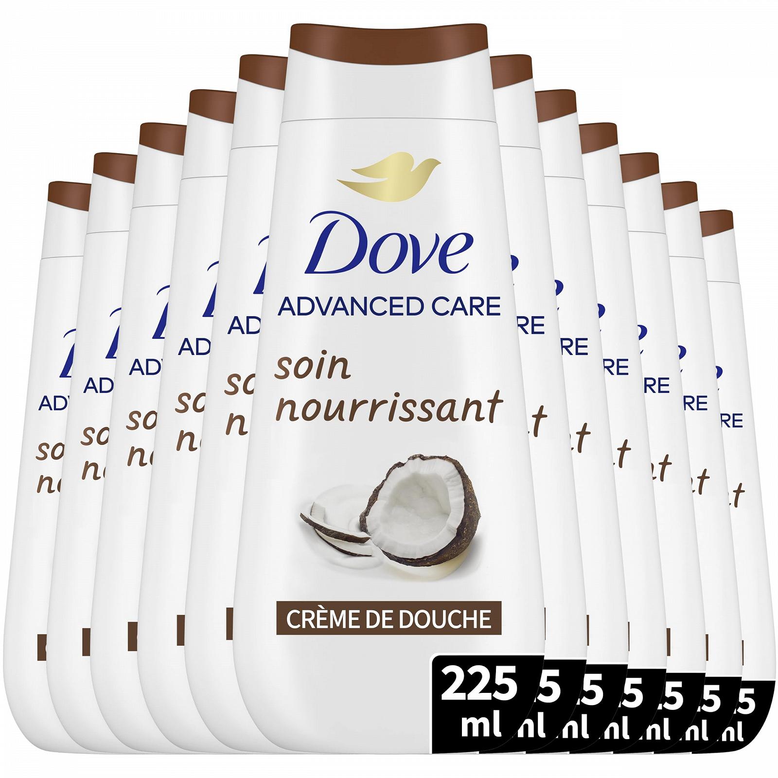 Крем-гель для душа DOVE Advanced Care аромат кокоса и миндаля питательный 12 х 225 мл, фото №1